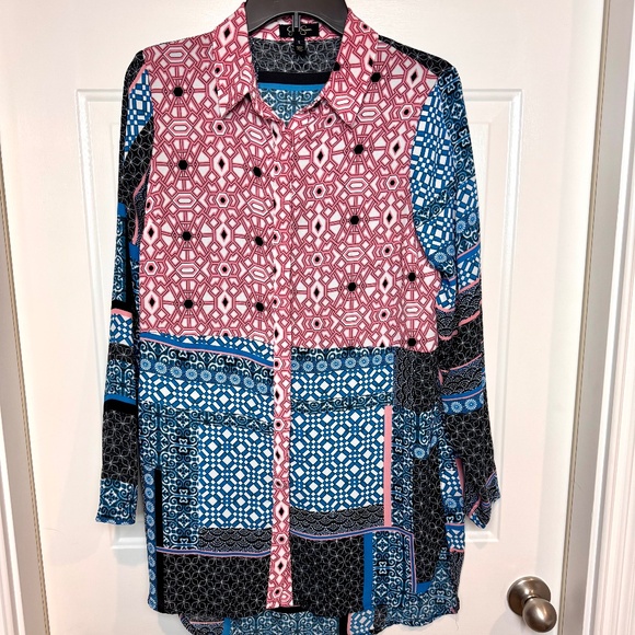 Jessica Simpson Geometric Haylan Shirtdress/Tunic, Polyester, Size Small EUC - Picture 1 of 8